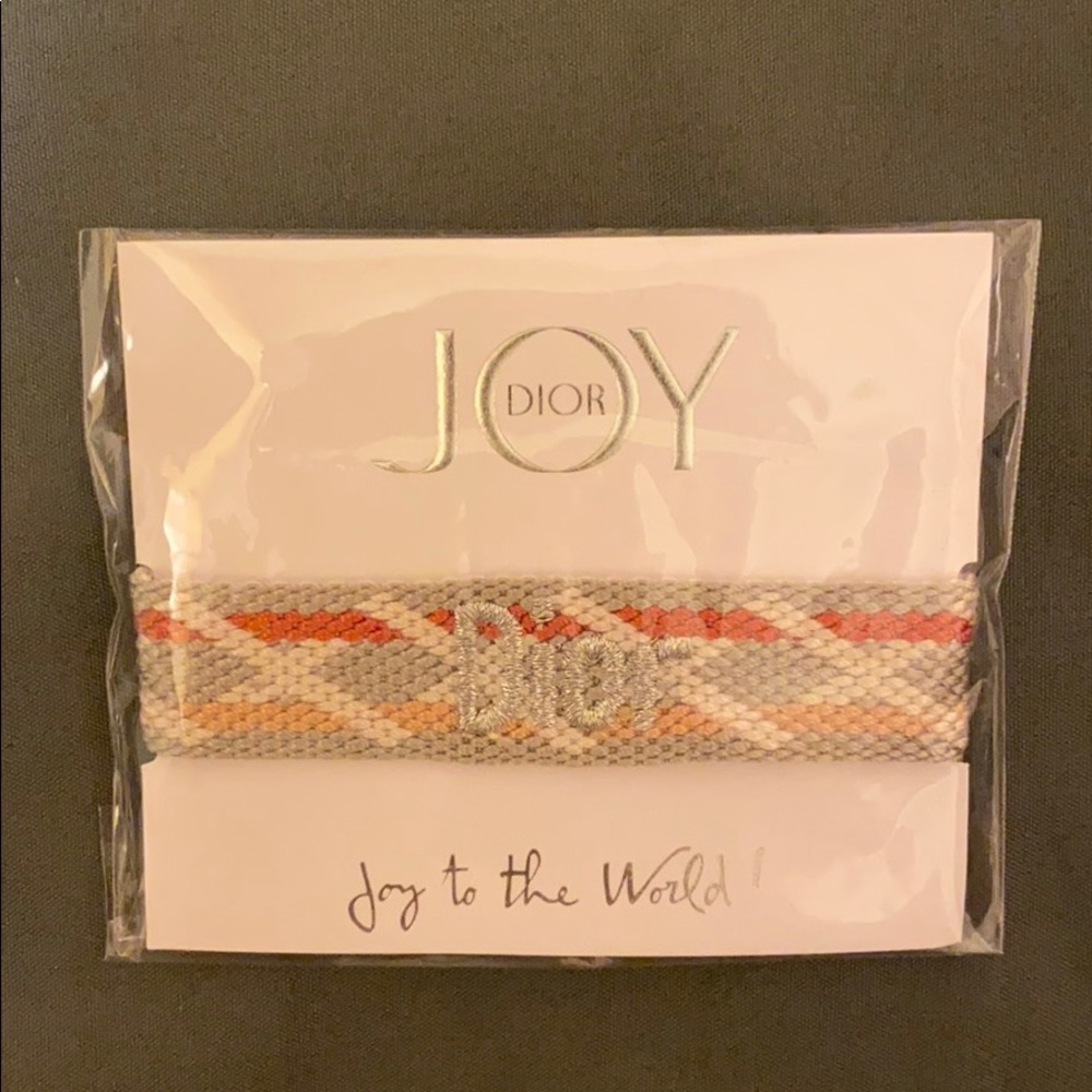 Dior Woven Bracelet in Beige, Coral & Cream